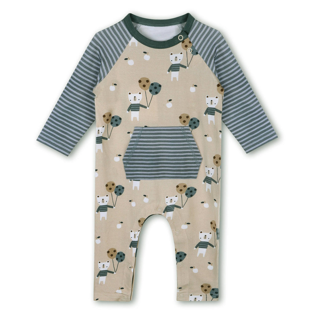 Balloon Bear Organic Cotton Kangaroo Pocket Jumpsuit