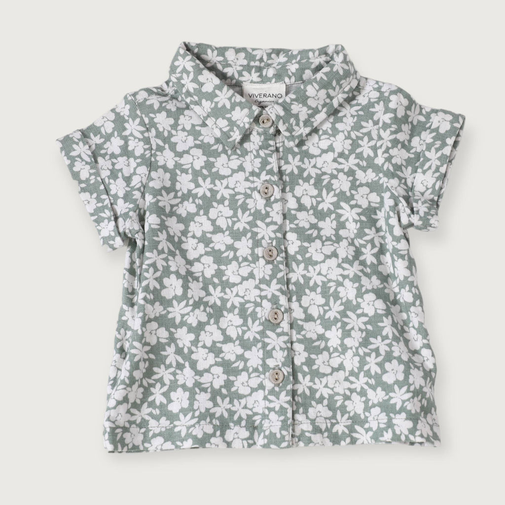 Gabriel Floral Natural Linen Shirt & Short Set