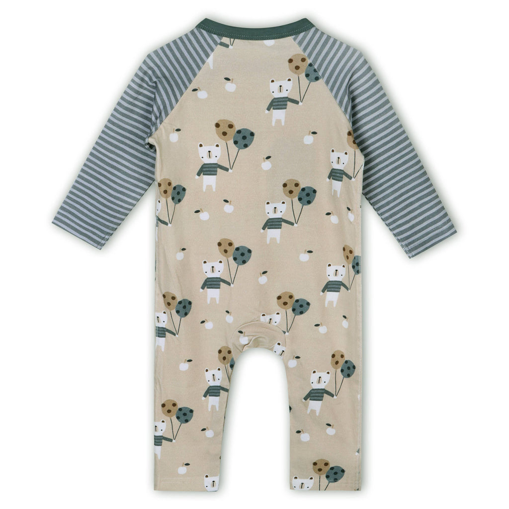 Balloon Bear Organic Cotton Kangaroo Pocket Jumpsuit