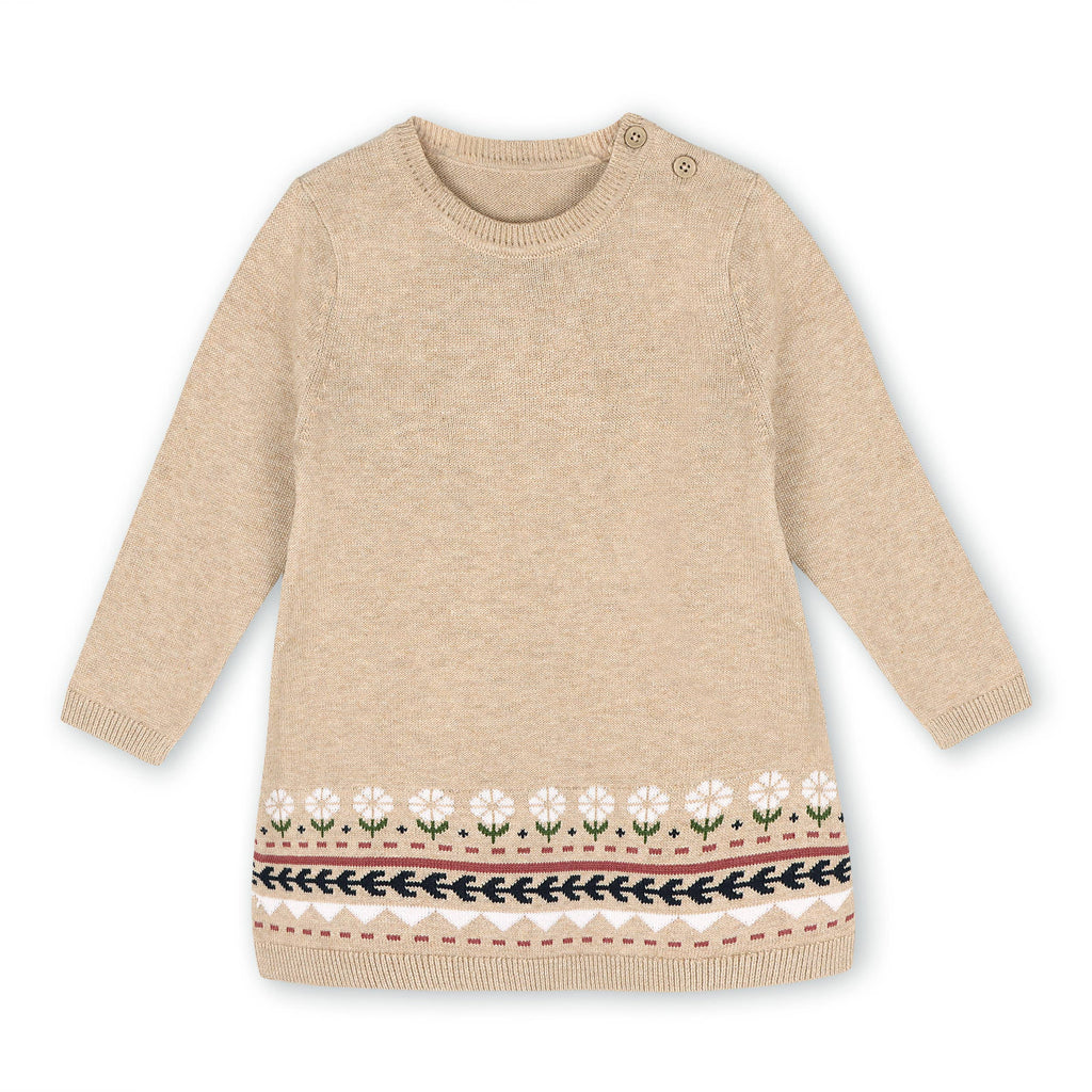 Fair Isle Organic Cotton Sweater Knit Dress