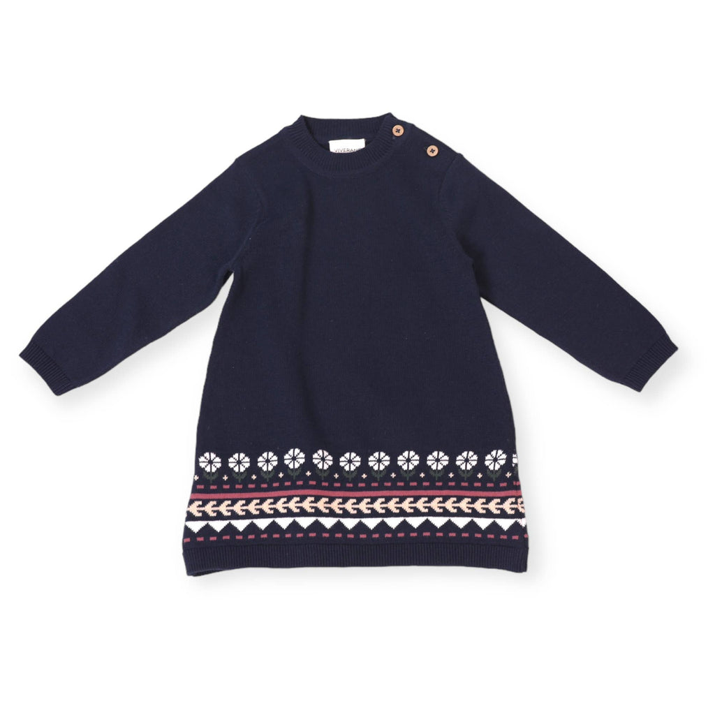 Fair Isle Organic Cotton Sweater Knit Dress