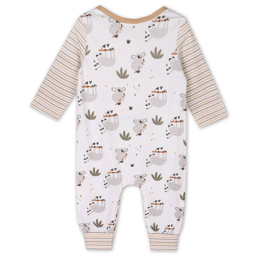 Sloth Koala Raglan Organic Cotton Jumpsuit