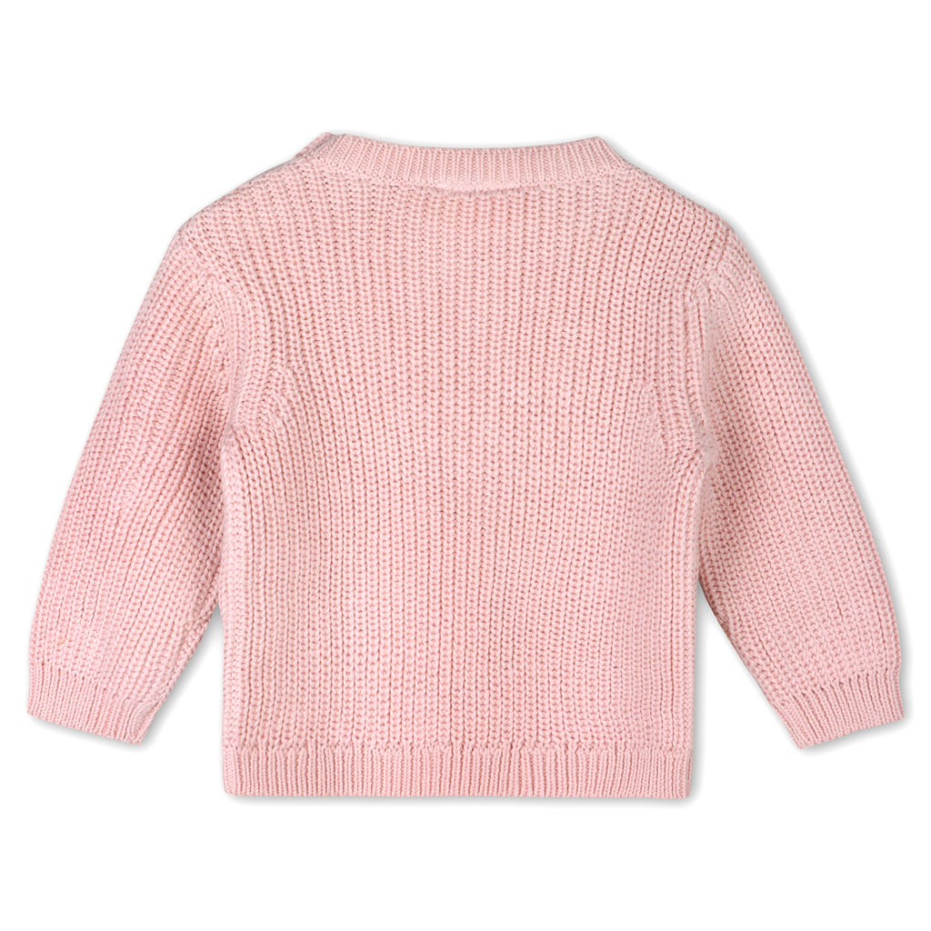 Love Embroidered Organic Cotton Chunky Knit Sweater